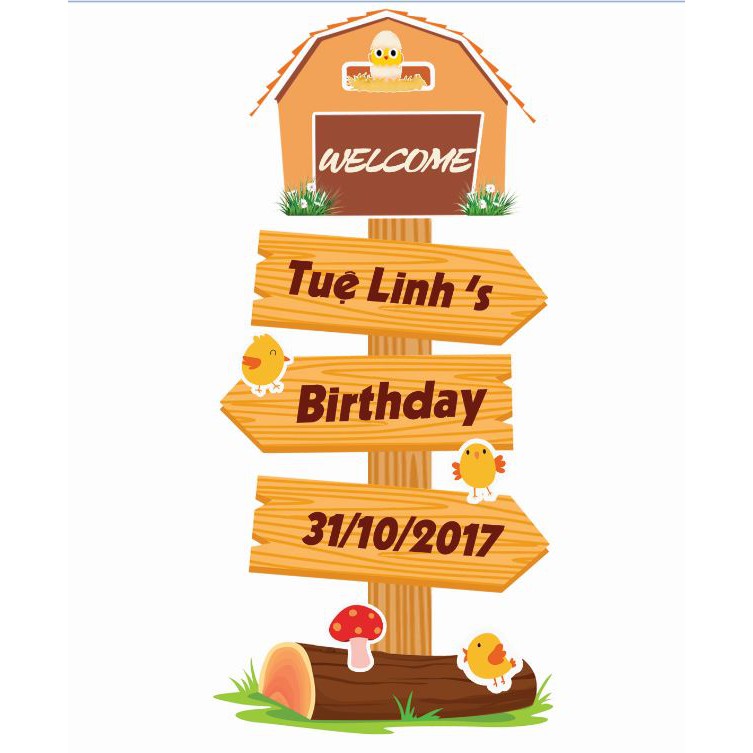 Cây welcome trang trí sinh nhật bé trai, bé gái