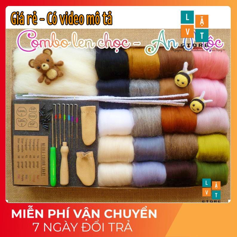 [HCM][21 Màu Len] Combo Len Chọc An Mộc - Combo Needle Felting