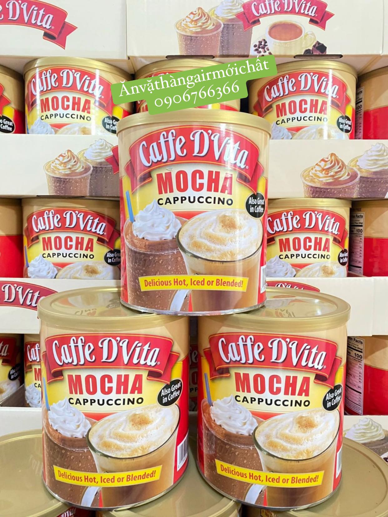 [DATE ĐẸP 06/2027]Cà Phê Hòa Tan Caffe D'vita Mocha Cappuccino Hộp 1.8 Kg