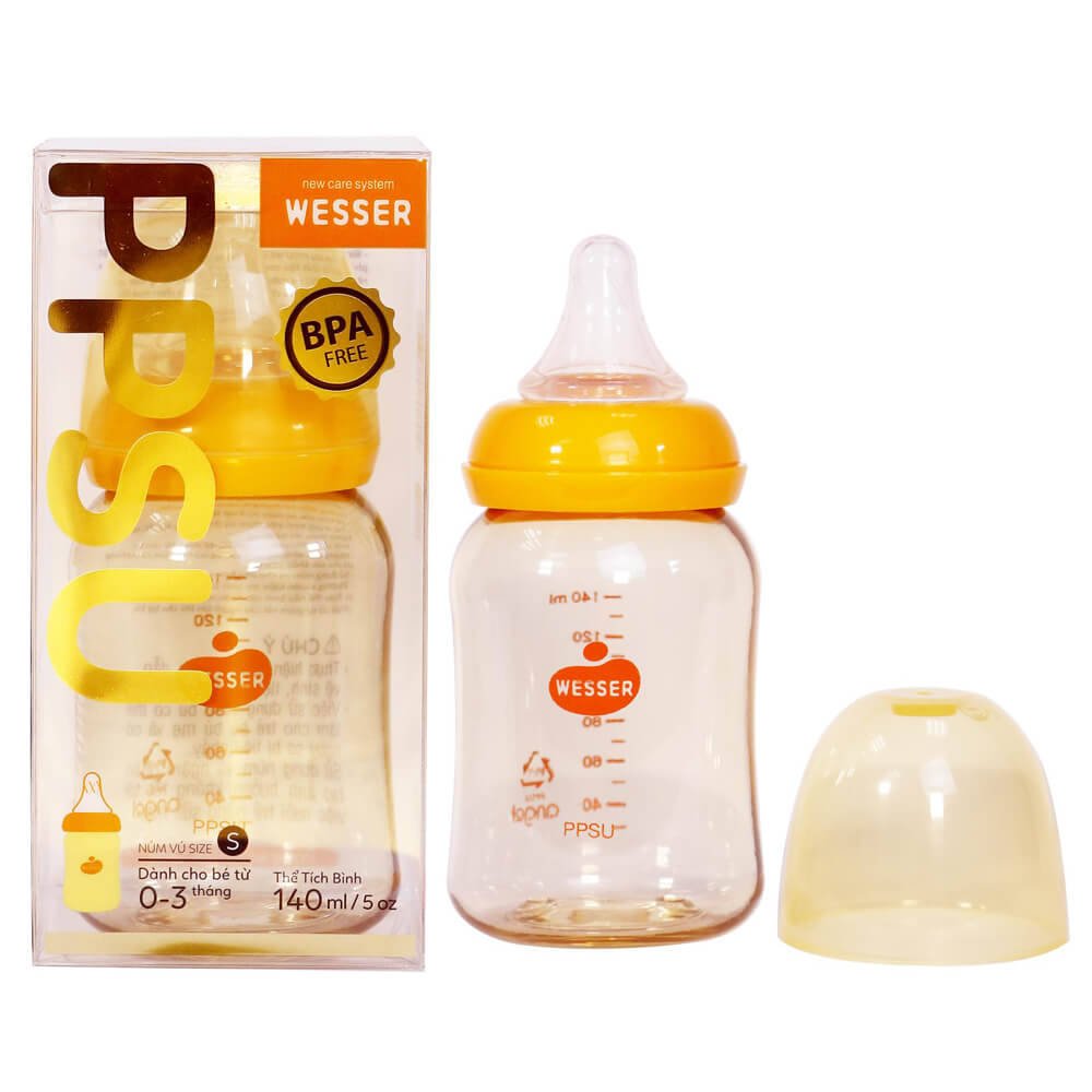 Bình Sữa Cổ Hẹp Cao Cấp PPSU WESSER (60ML - 140ML - 250ML)