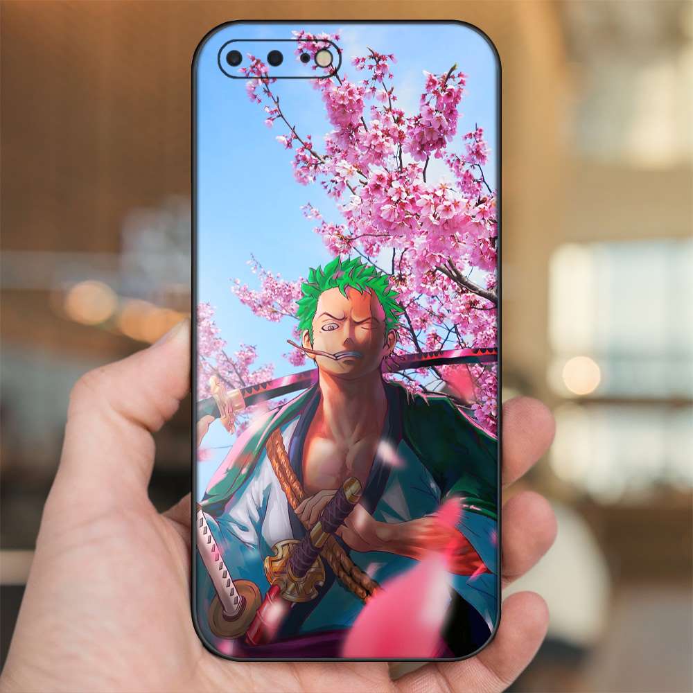 Ốp lưng iPhone 7 Plus, 8 Plus dẻo đen cạnh vuông in hình Zoro One Piece