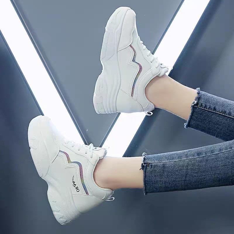 Giày thể thao nữ độn đế 6 viền KO siêu phẩm