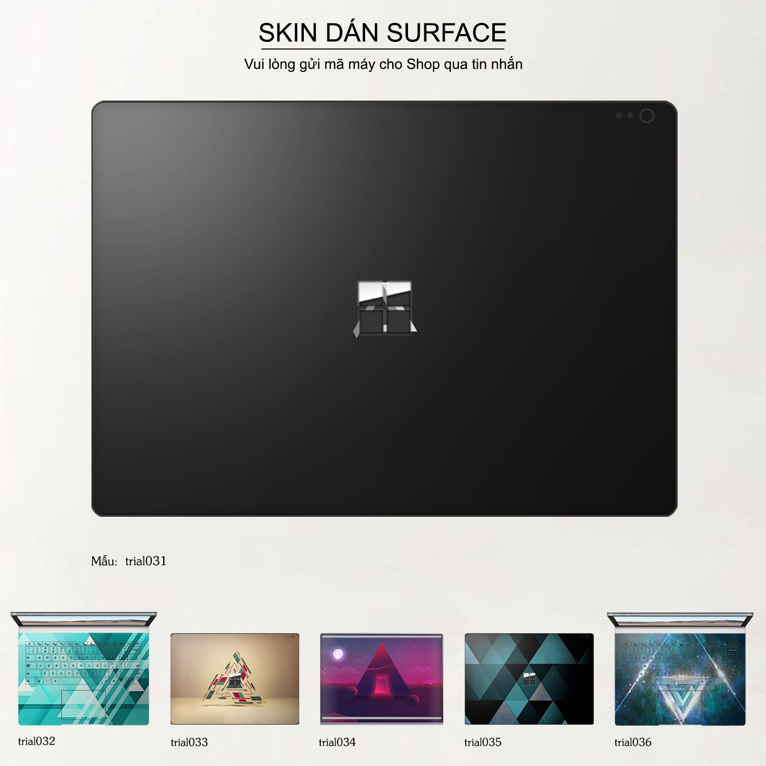 Decal Skin dán Surface Pro / Laptop / Go / Book mẫu Đa giác (inbox mã máy cho shop)