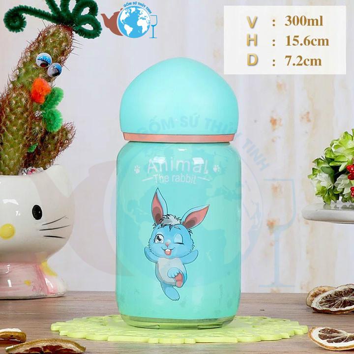 (XẢ KHO) Bình đựng nước thủy tinh hình con thỏ dễ thương (DEAL SỐC)