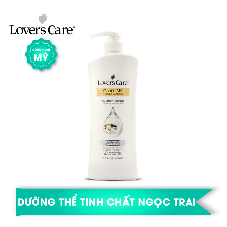 Dưỡng thể Lover's Care Sữa Dê với tinh chất Bột Ngọc Trai 800ml