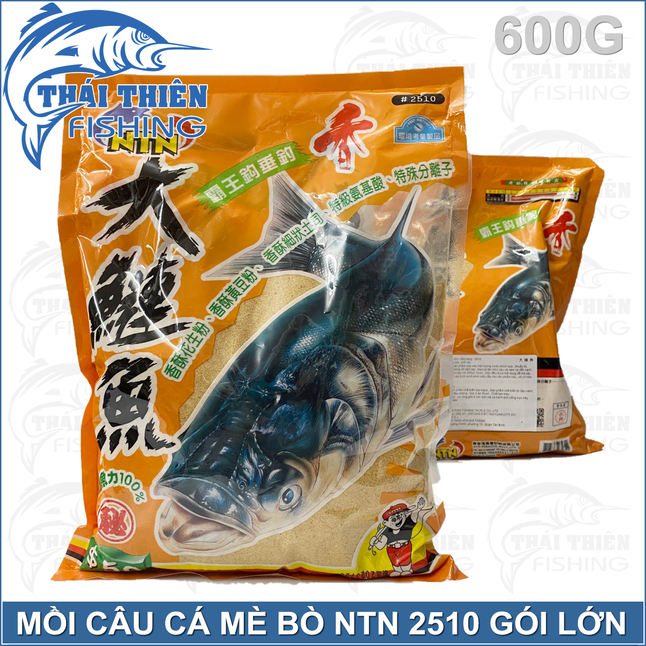 Mồi câu cá mè bò ntn 2510 hương vị thơm tự nhiên gói lớn 600g