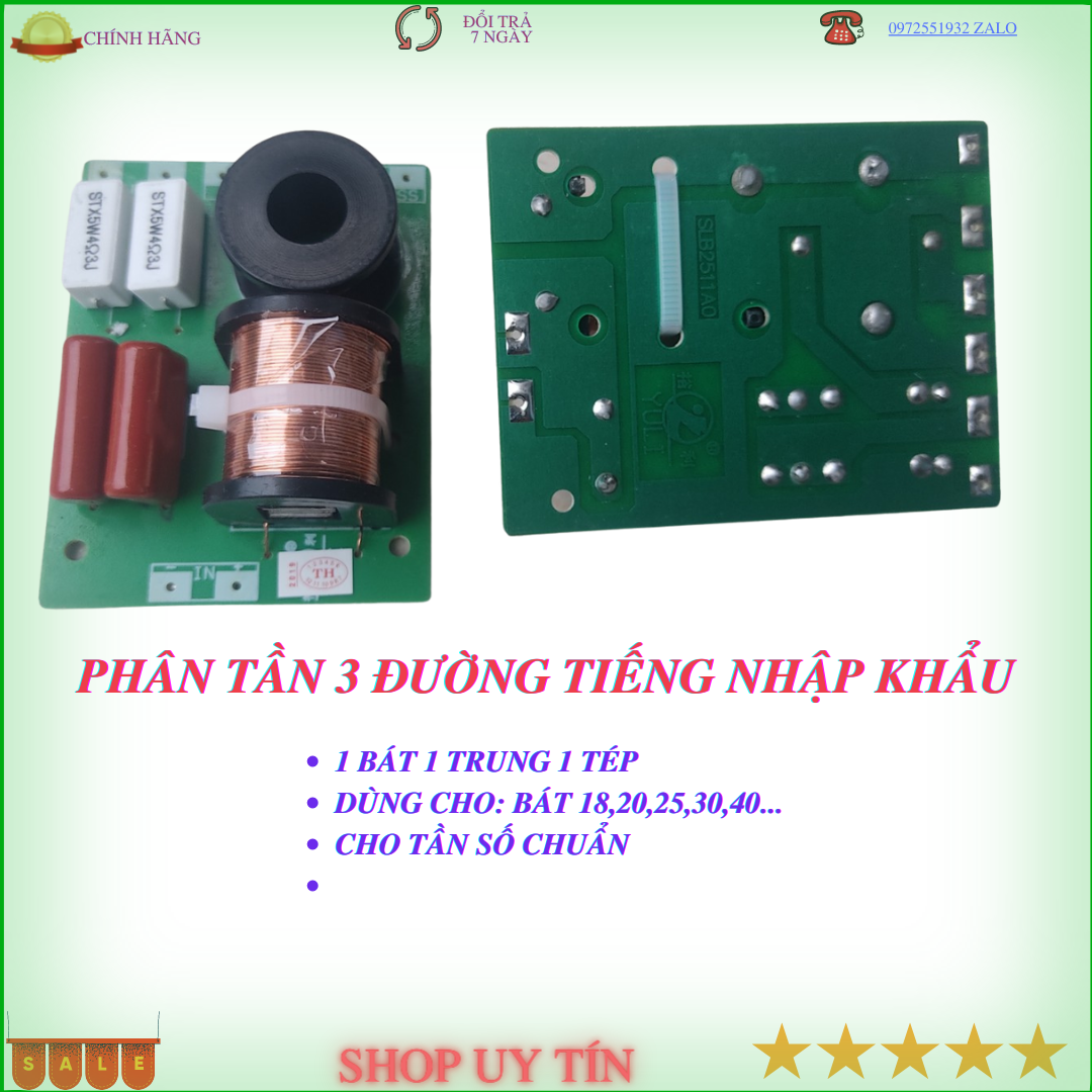 Mạch phân tần 2 loa 1 bass 1 tép yl .giá 1 mạch.
