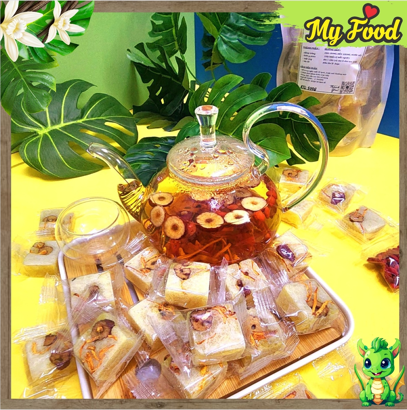 500g trà đông trùng táo đỏ