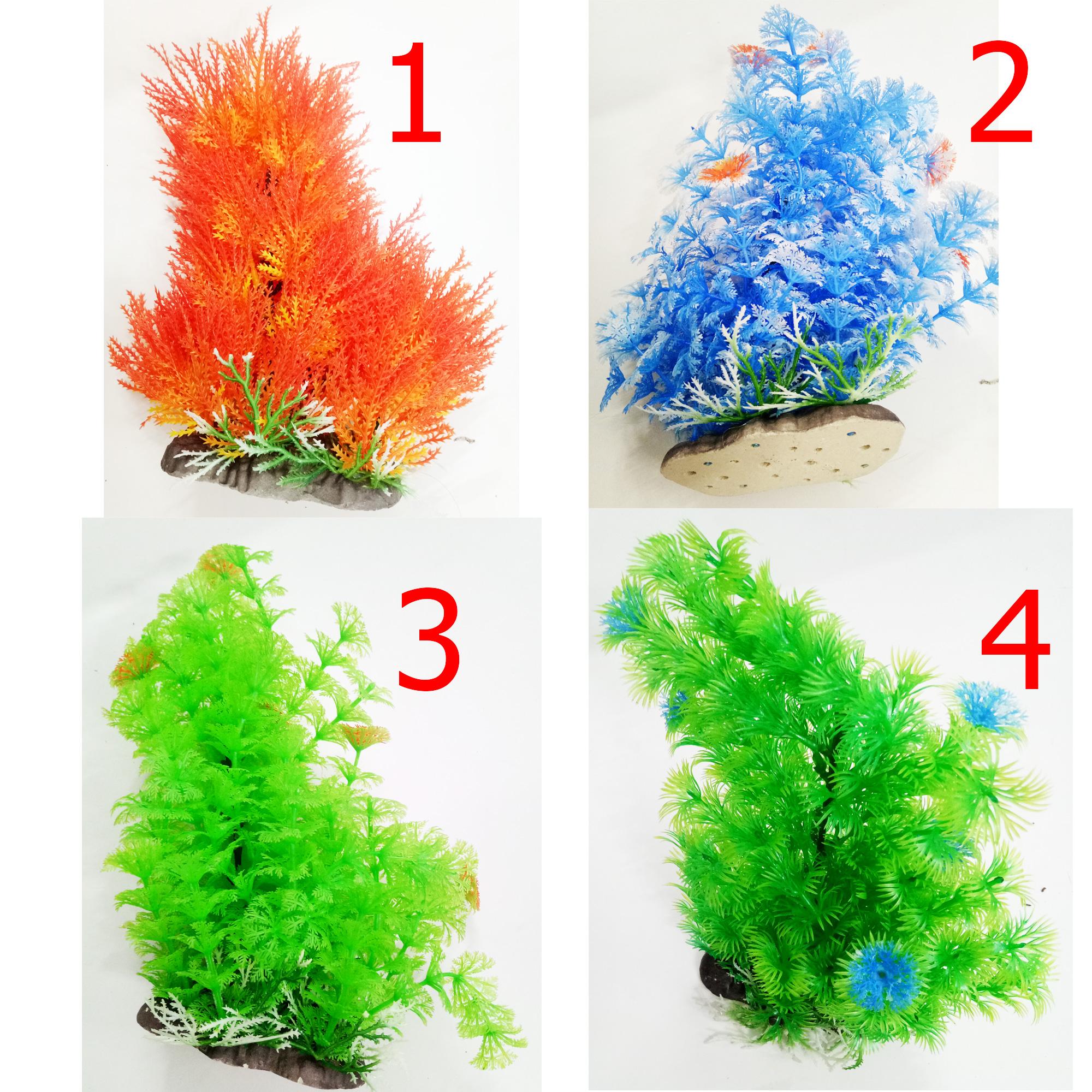 Bộ 4 Cây Trang Trí Bể Cá Size Đại (Khoảng 25cm x 17cm Mỗi Cây) - Đồ Trang Trí Hồ Cá
