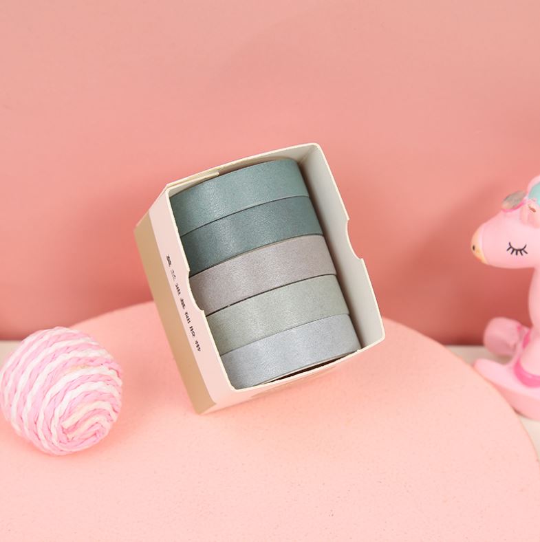 Bộ 5 Cuộn Băng Dính Washi Flowertree Dùng Để Trang Trí E135