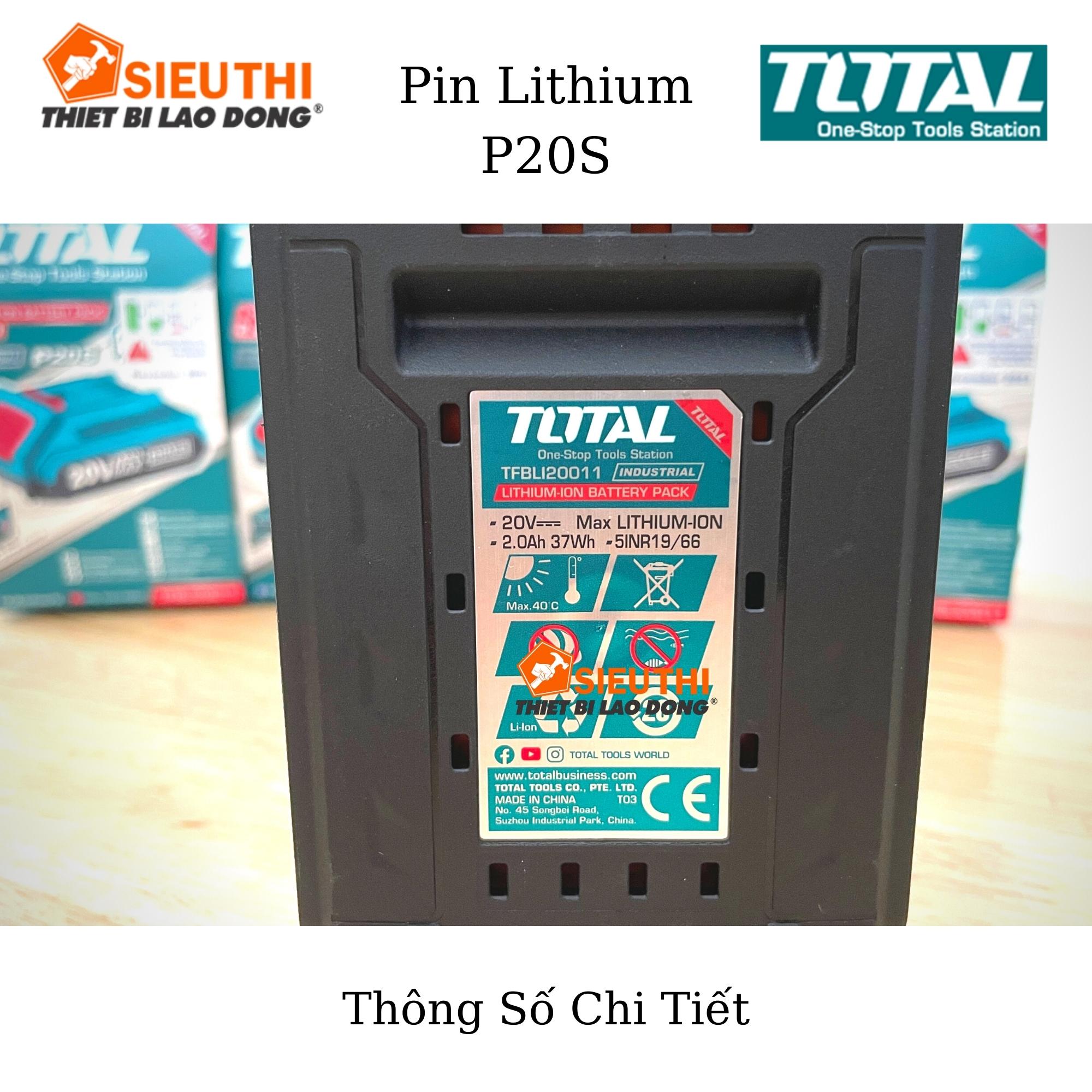 TOTAL Pin Lithium 20V (F20S )TFBLI20011 <HÀNG CHÍNH HÃNG>