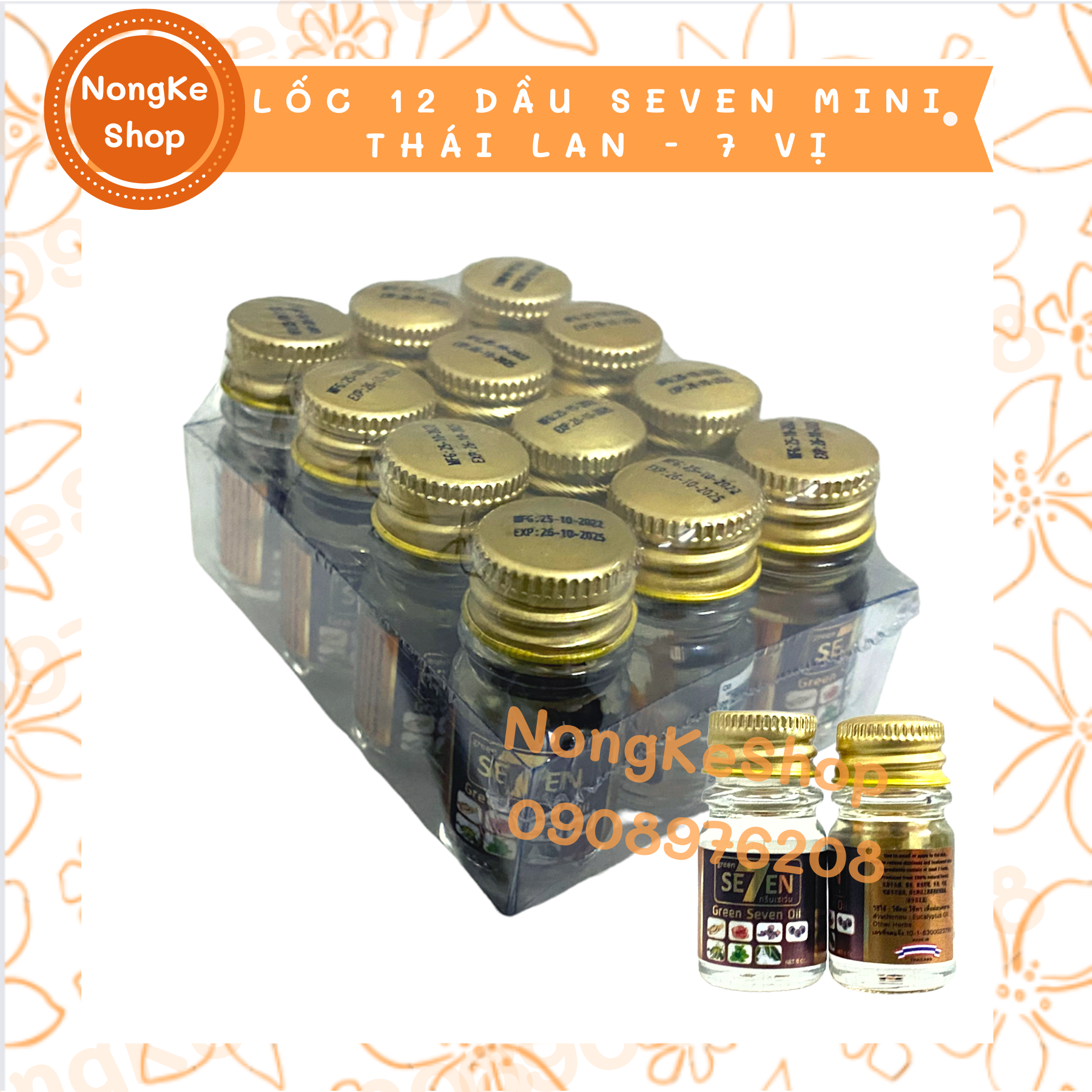 [100% Thái N.Địa] LỐ 12 CHAI DẦU SEVEN MINI 5ML THÁI LAN