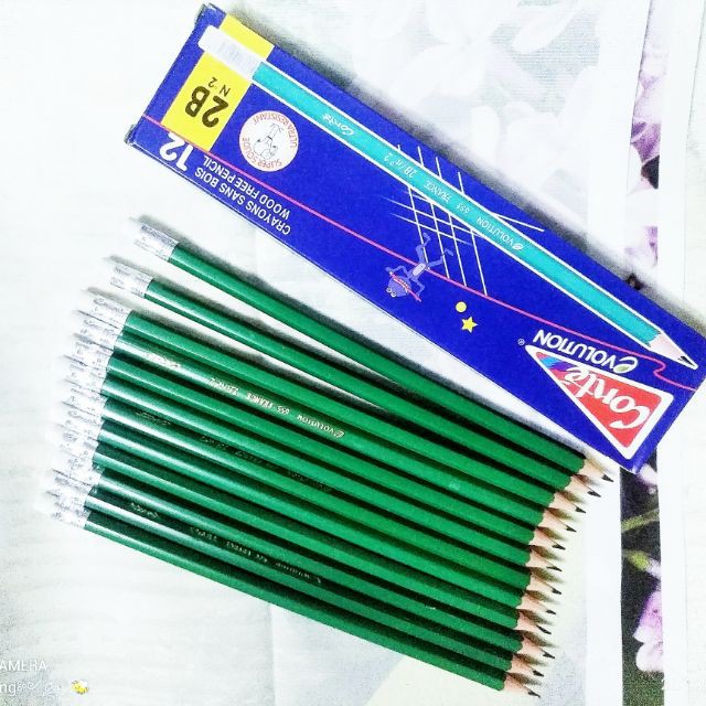 12 cây bút chì 2B xanh, viết chì xanh
