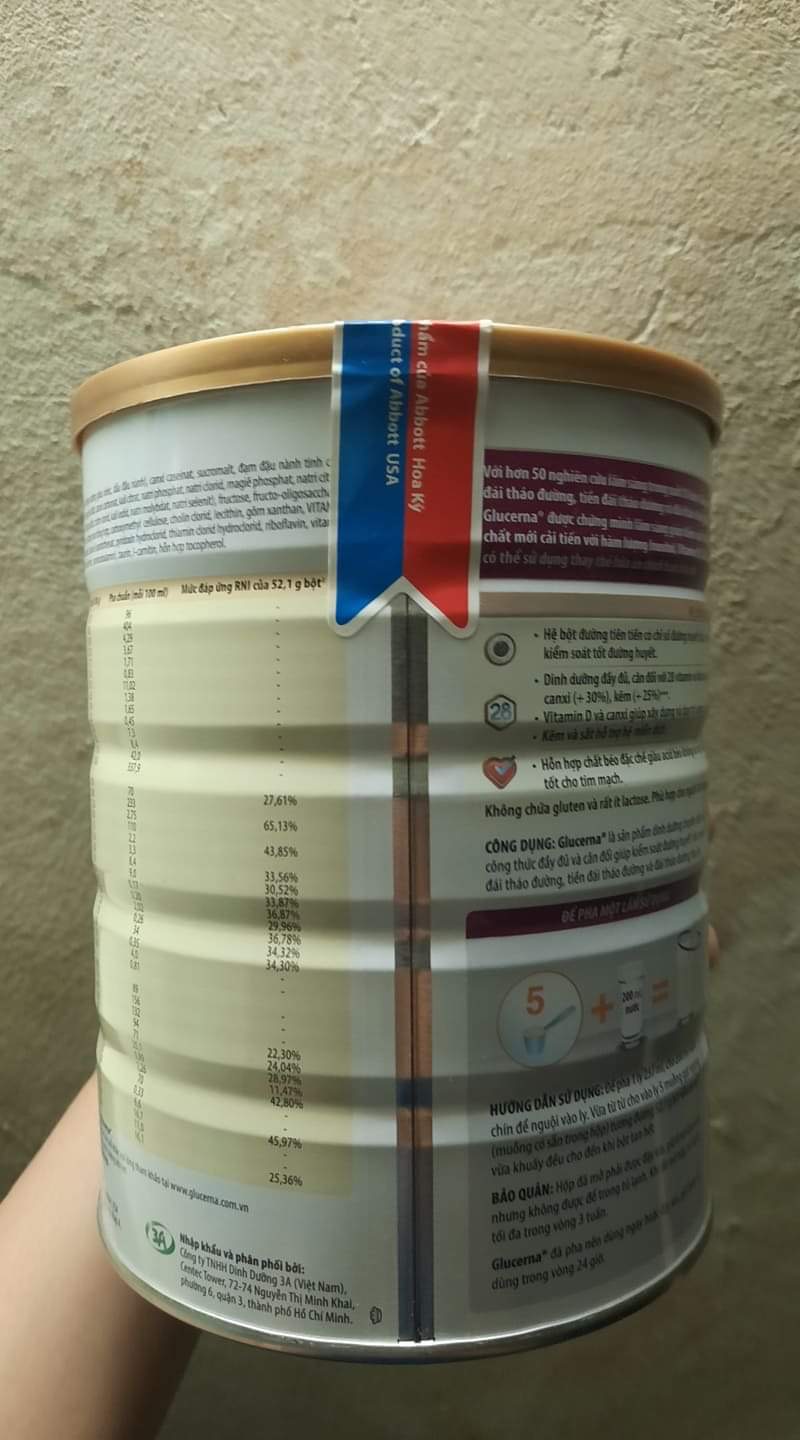 Sữa Bột Glucerna Hương Vani 850g