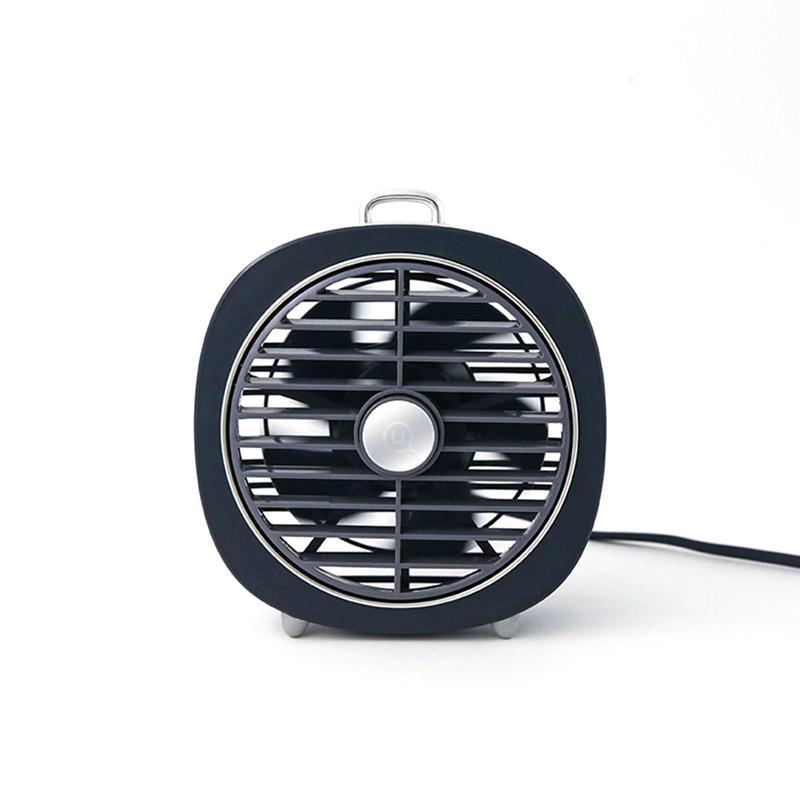 Portable Rechargeable Mini Usb Fan Led Night Light 3-Speed Desktop Desk Table Home Office Student Dormitory Electric Small Fan Navy