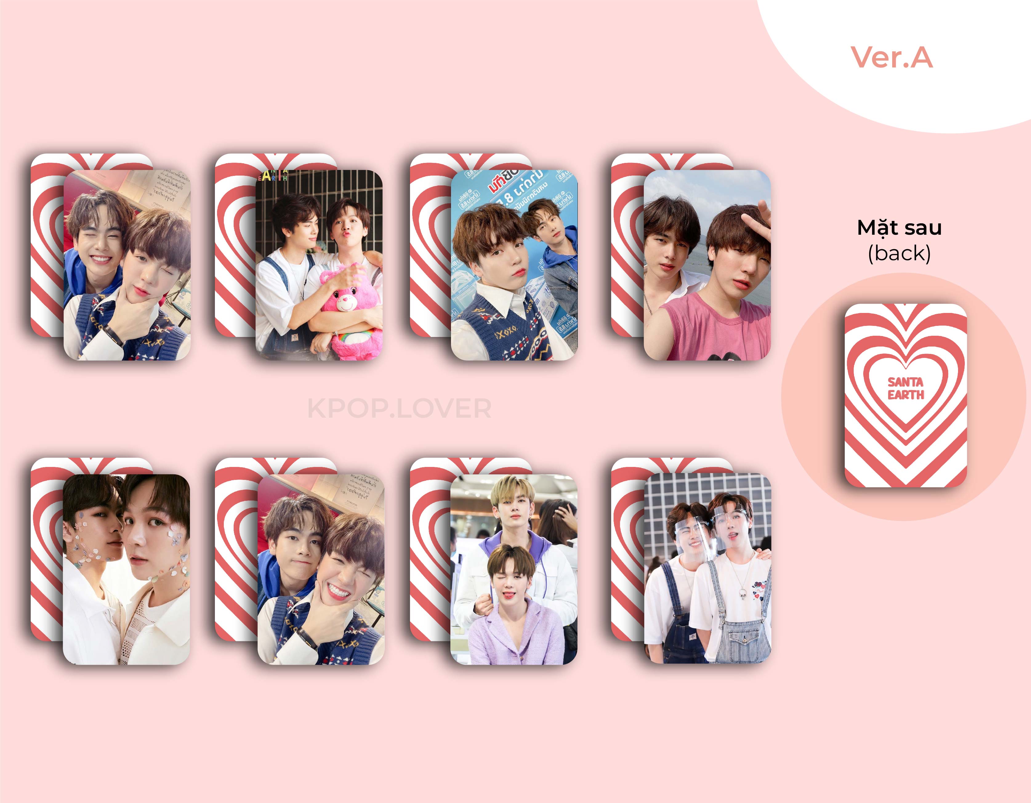 Set 8 card bo góc santa earth