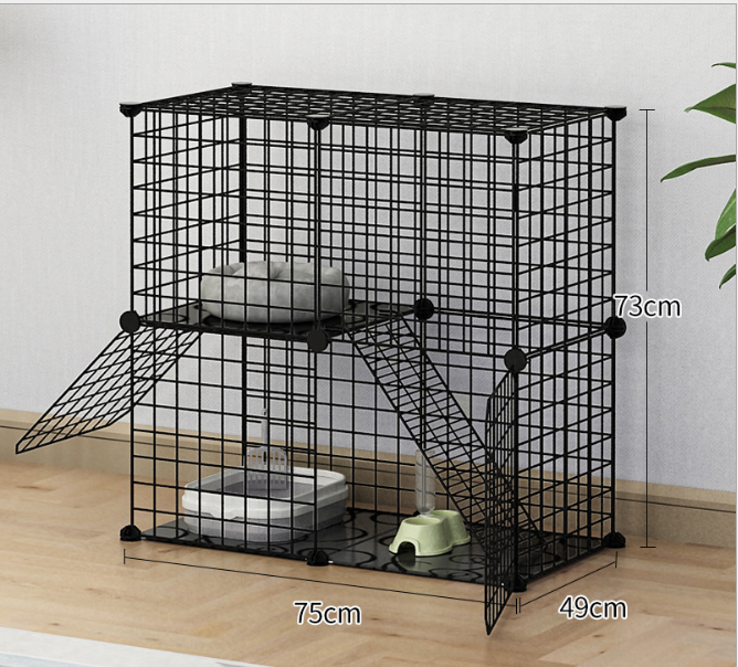 Chuồng mèo 3 tầng 2 tầng giá rẻ đẹp,lắp ghép đa năng đơn giản với lưới sắt sơn tĩnh điện làm lồng quây thú cưng