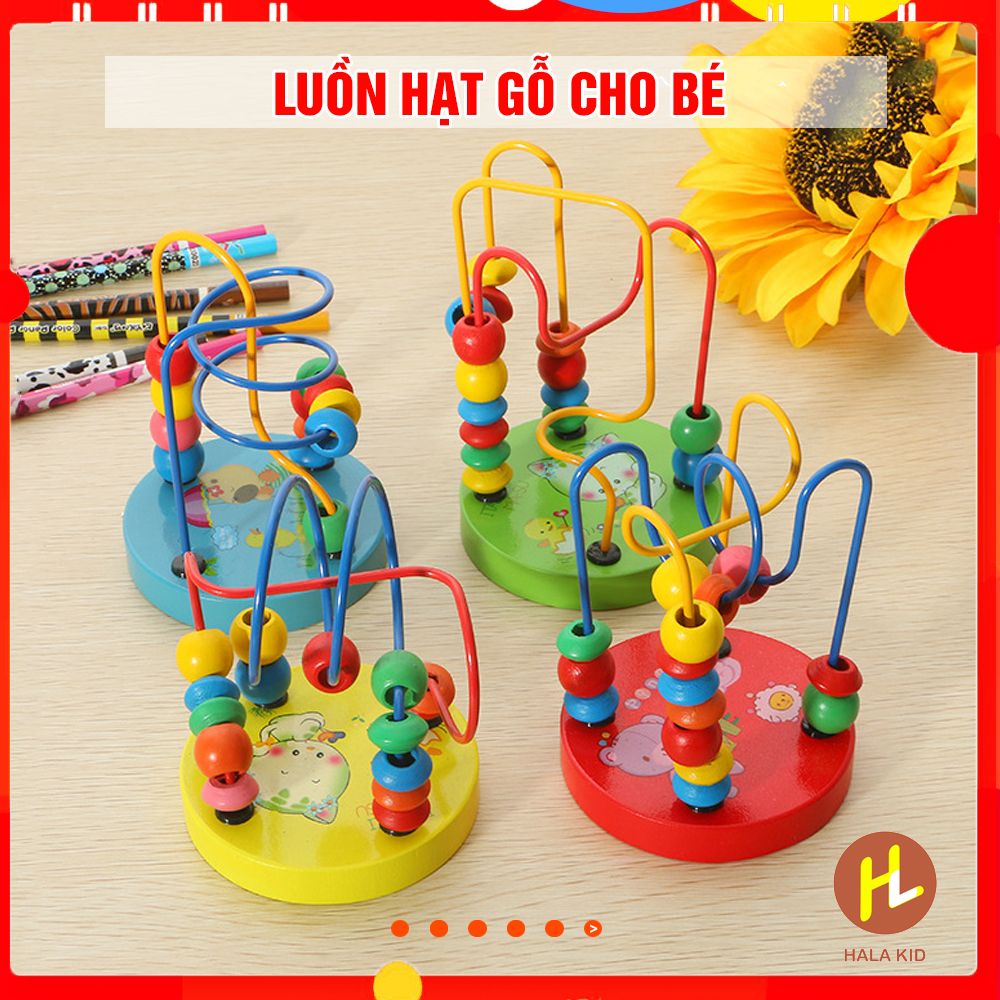 Đồ chơi Luồn hạt gỗ phát triển tư duy cho bé - Hala Kid