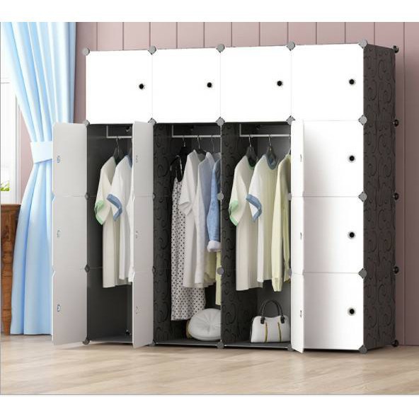 [ HOT ] TỦ NHỰA LẮP GHÉP THÔNG MINH 16 Ô TREO GẤP QUẦN ÁO ĐA NĂNG  KHỔ LỚN SÂU 47 CM ( tùy chọn mẫu )
