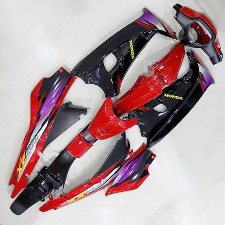 [TẶNG TEM] Dàn áo nhựa ABS nguyên sinh dành cho xe Wave ZX màu Đỏ cờ siêu bền đẹp OX542 - có MIỄN PHÍ BỘ TEM xịn - k bay màu.