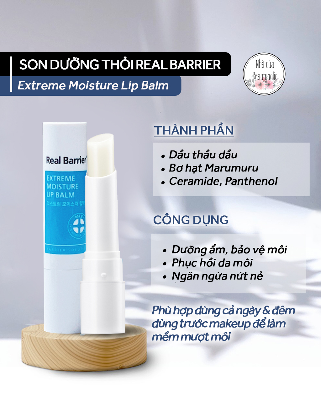 Son dưỡng dạng thỏi real barrier extrema moisture lip balm