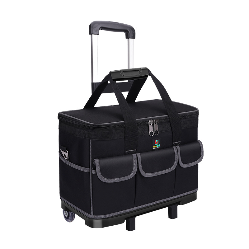 D103-20inch cart wheels square cover tool bag for electrician technical waterproof strong stand plastic tool bag