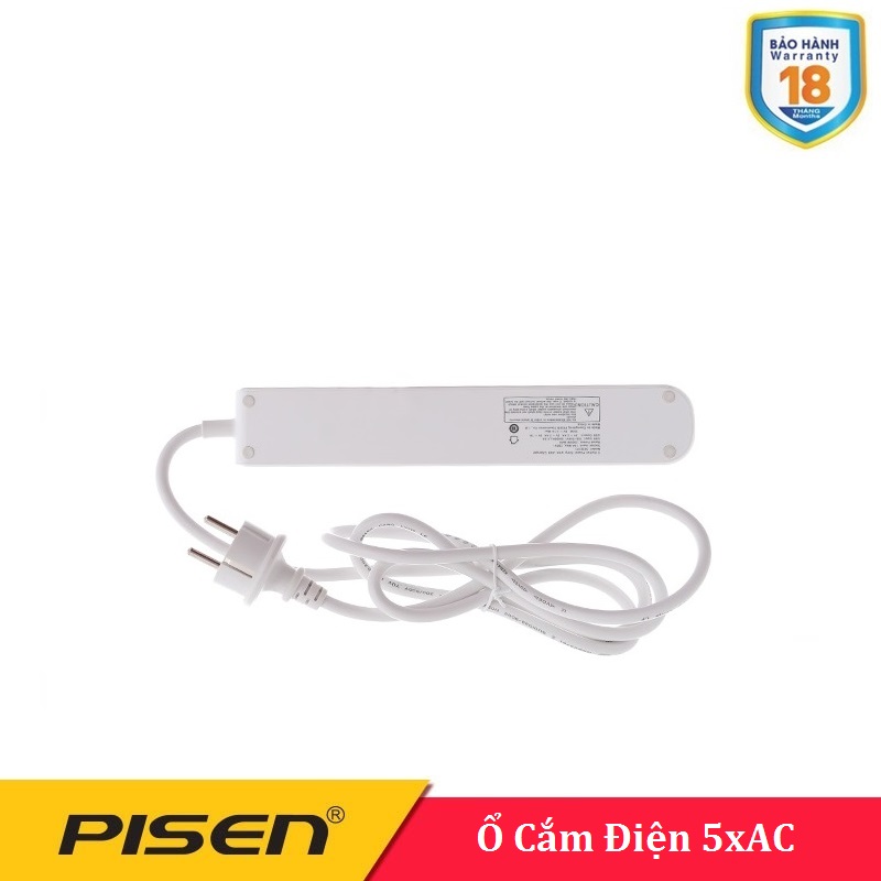 Ổ cắm điện Pisen 005-EP (5x AC , 5 Ổ điện ) - BH 18 Tháng