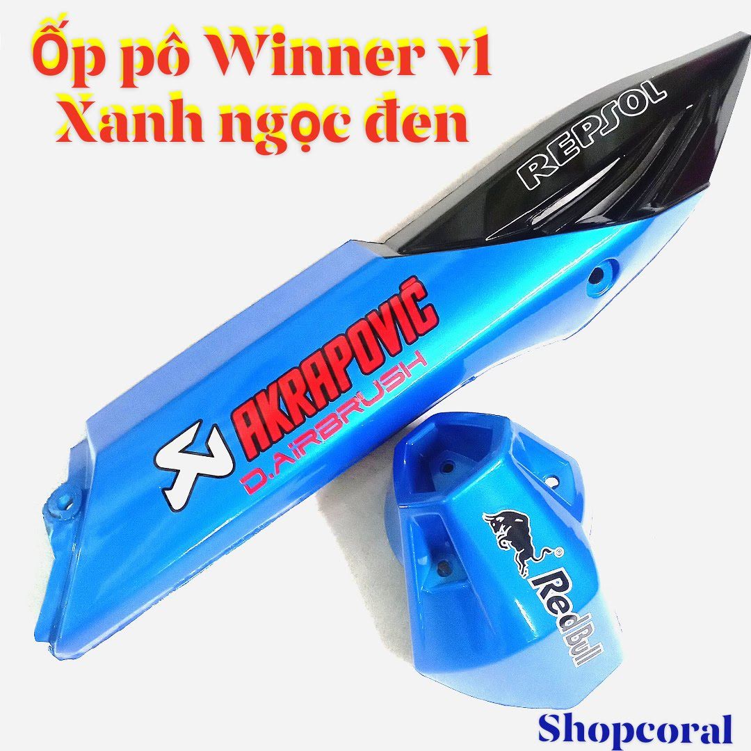 BỘ ỐP PÔ WINNER V1 XANH NGỌC ĐEN ( chụp pô + thân pô )