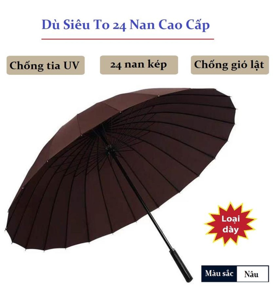 Ô che mưa cỡ lớn Ô che mưa Nhật Bản Dù đi mưa siêu to 24 nan siêu cứng chắc chắn chống tia UV không bị lật thuộc Top sản phẩm Ô che mưa Dù đi nắng