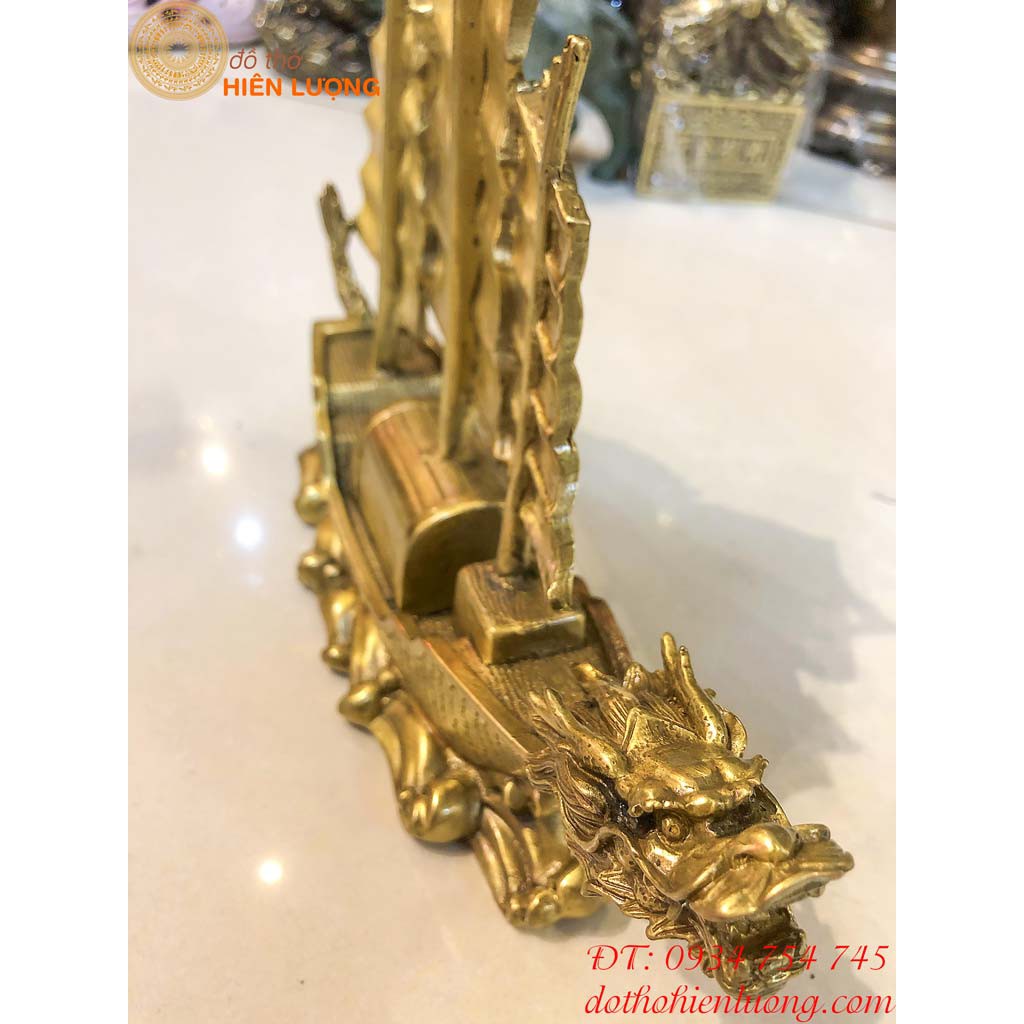 Thuyền Buồm Đầu Rồng Phong Thủy Bằng Đồng 3 Cỡ