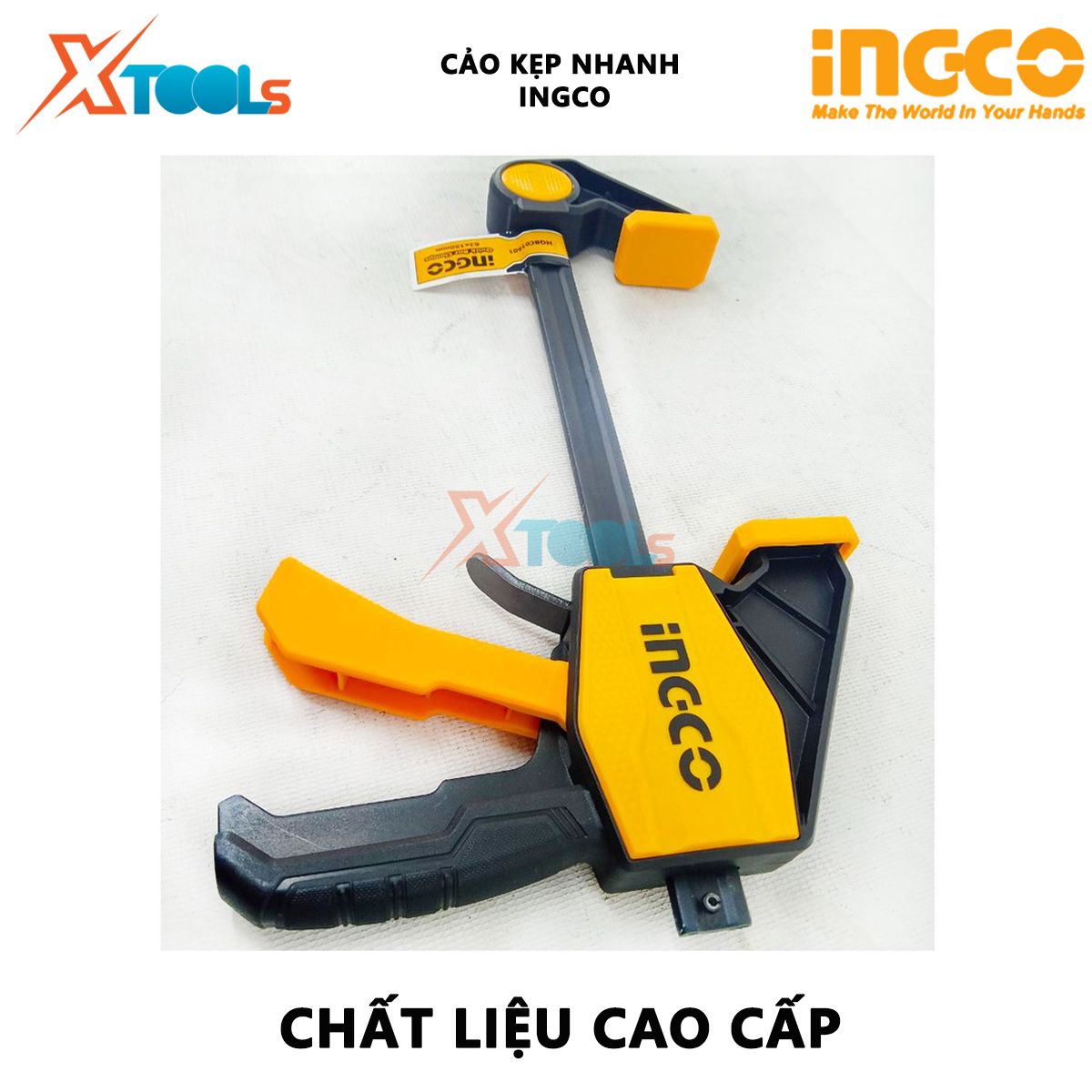 Cảo kẹp nhanh INGCO | thanh kẹp nhanh đa năng thép không rỉ, trọng lượng kẹp tối đa 60kg, dài 150-450mm