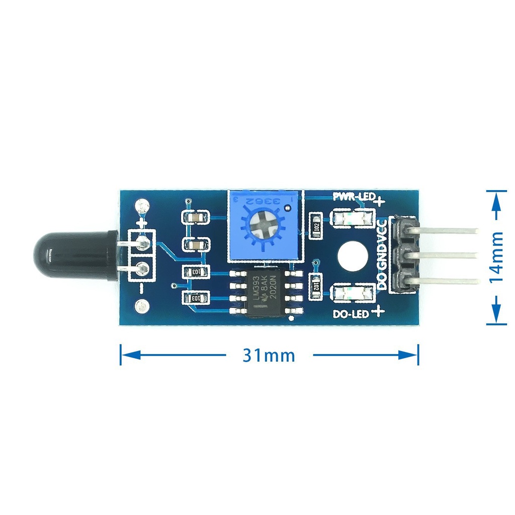 Module cảm biến lửa, Mạch cảm biến phát hiện ngọn lửa Flame sensor - làm mạch báo cháy