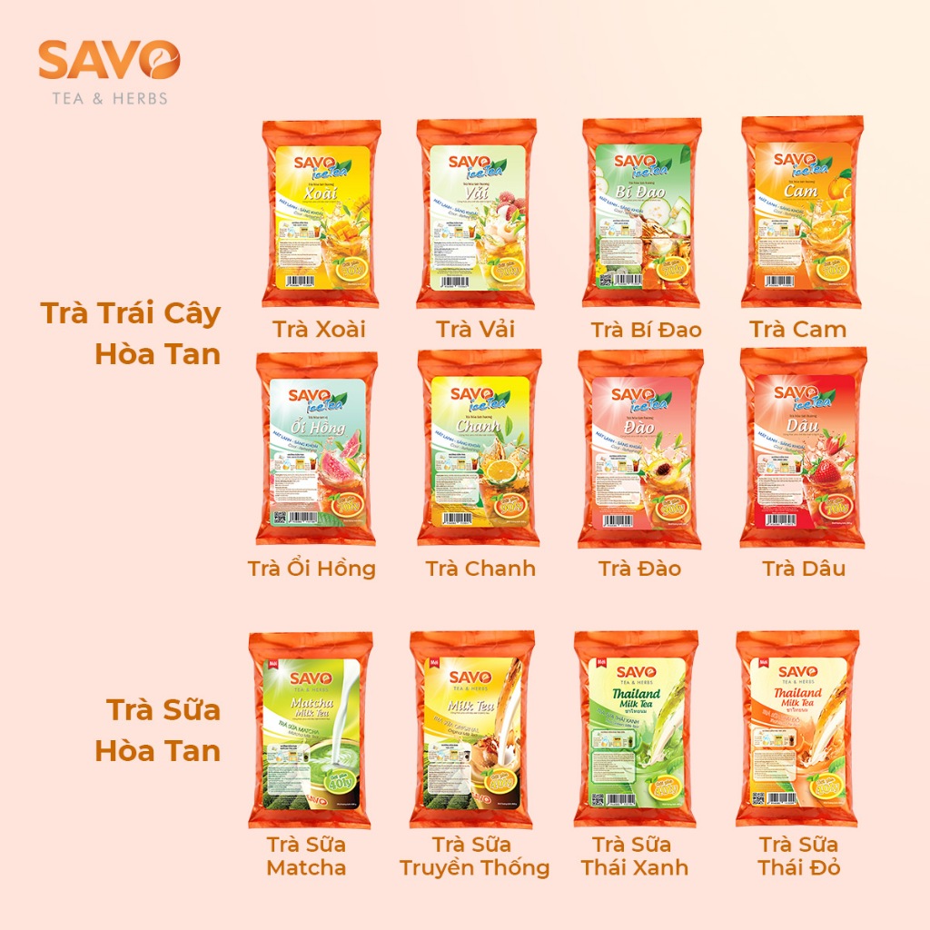 Trà Chanh Hòa Tan SAVO (Lemon Icetea) - Túi 800g