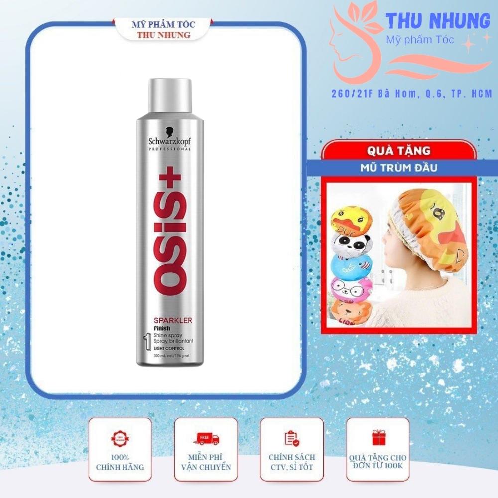 (+tặng mũ trùm) Keo xịt bóng tóc Schwarzkopf OSiS+ Sparkler Shine Spray 300ml