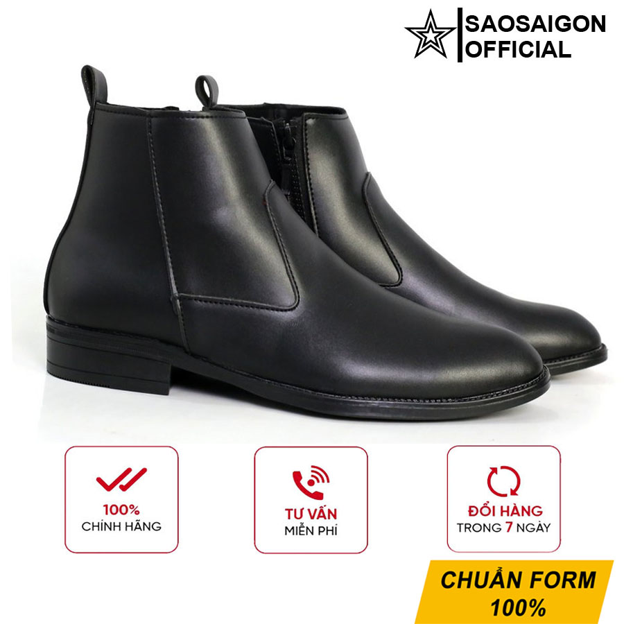 Giày Chelsea Boots nam da cao cấp có may đế SG1071 Saosaigon Chelsea boots Classic