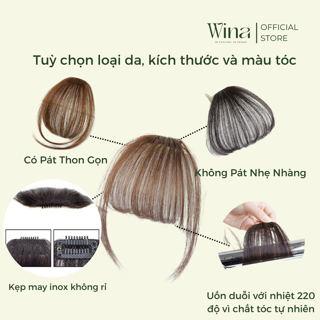 Mái Thưa 100% Tóc Thật ( Có 2 pát - Không Pát ) BW001 | Tóc Giả Wina