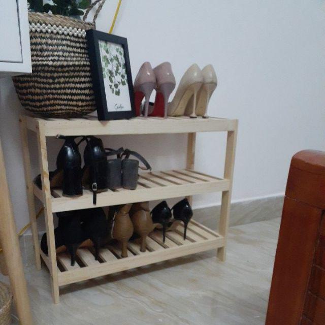 Kệ để đồ bằng gỗ 3 tầng 80cm