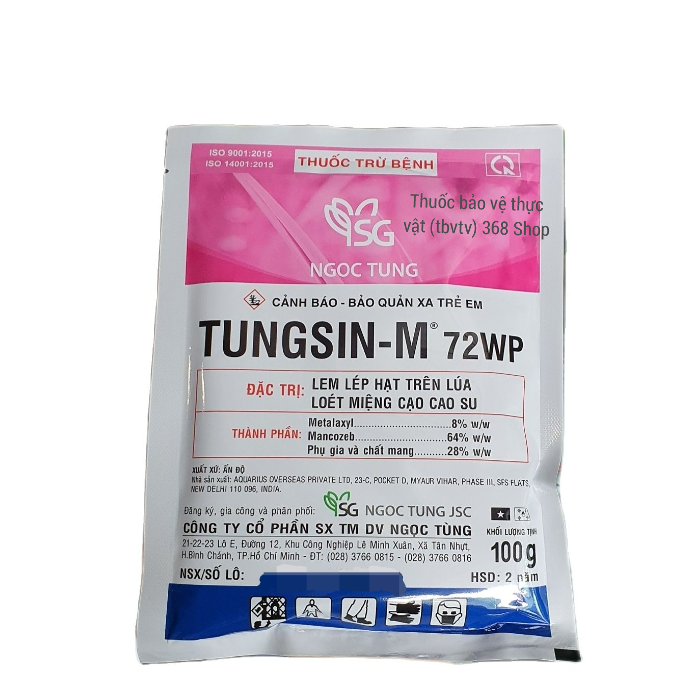 💎 Thuốc trừ bệnh cây trồng TUNGSIN-M 72WP (100gr)💖 Đặc Tr-ị: Chết héo, héo rũ, lem lép hạt lúa, loét miệng cạo ở cao su ..vv