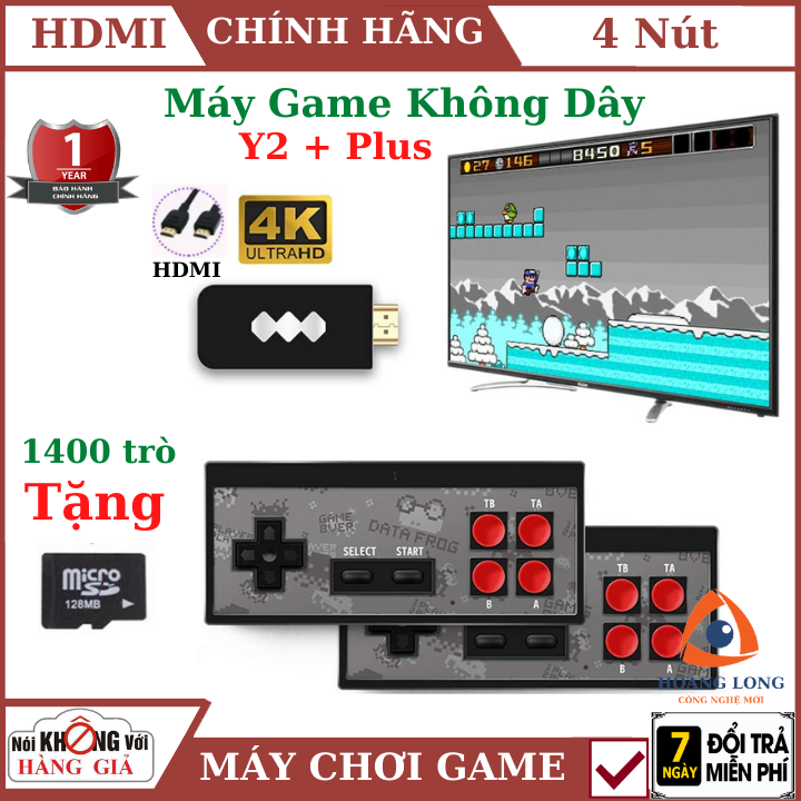 Máy chơi game không dây y2 plus hd 4k với chuẩn hdmi ,1400 trò, máy chơi game cầm tay , máy chơi game mini , máy chơi game 4 nút , máy chơi game psp , ps4 , bảo hành 1
