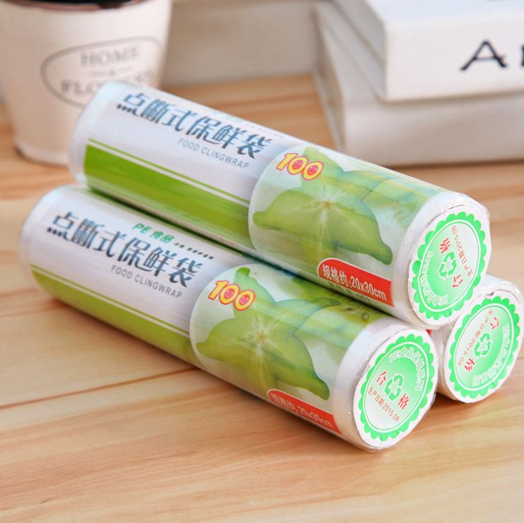 Cuộn 50 túi nilon đựng thực phẩm tự phân hủy