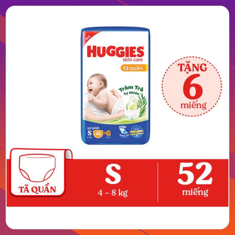Tã dán sơ sinh Huggies NB70 S54 (NB70+6 S54+6)