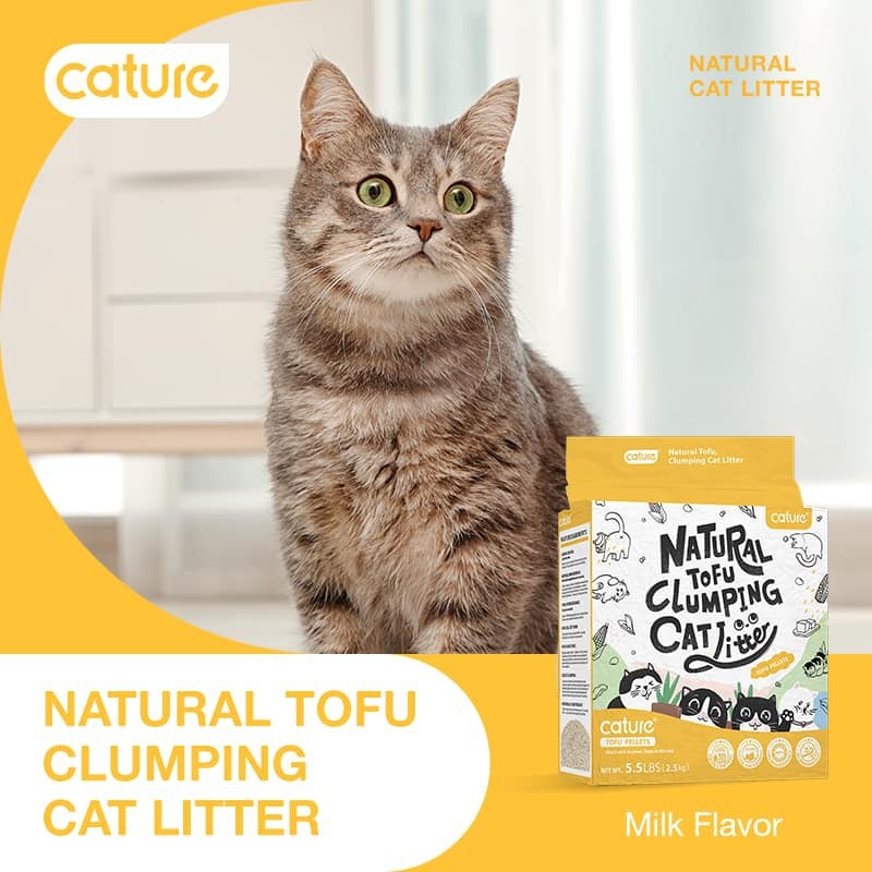 Cát đậu nành tofu cát vệ sinh cho mèo Natural hương sữa, được làm bằng nguyên liệu tự nhiên, có thể tự phân hủy, không gây hại môi trường