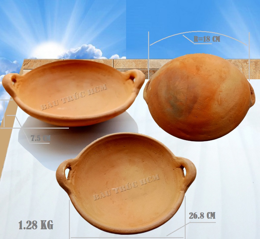 CHẢO TRƯNG THỨC ĂN NÓNG BUFFET BẰNG ĐẤT SIZE 26-27 CM