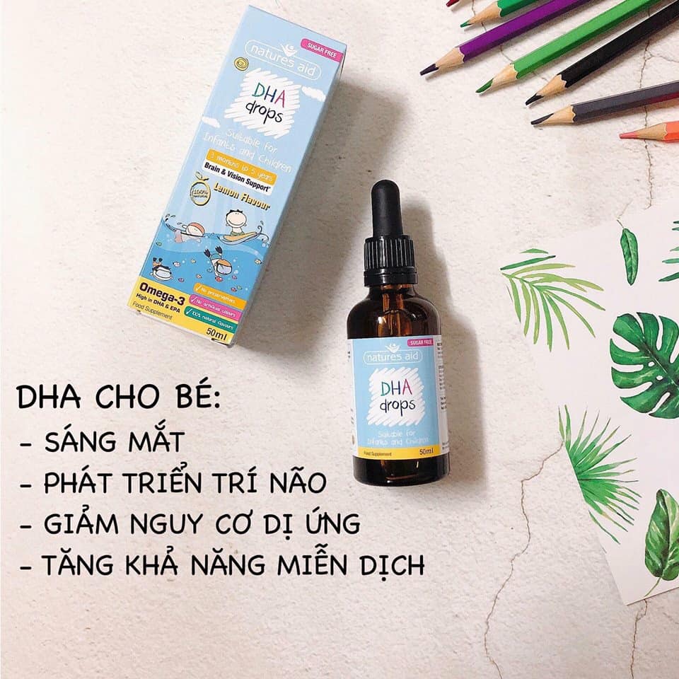Siro Cho Bé Natures Aid DHA Drops Omega-3 50ml