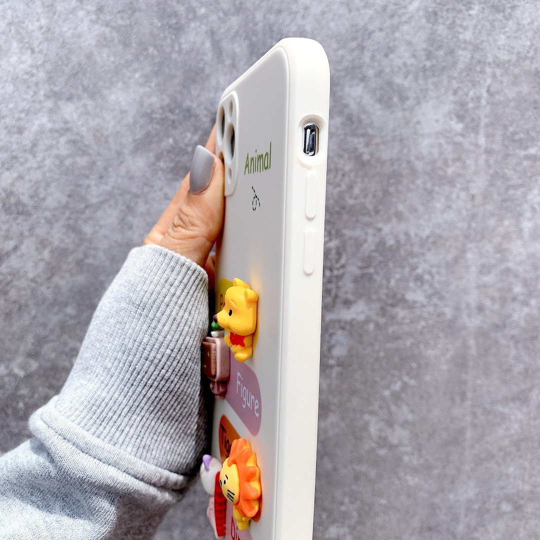 Ốp Lưng Silicon Màu Bảo Vệ Camera Animals Nổi