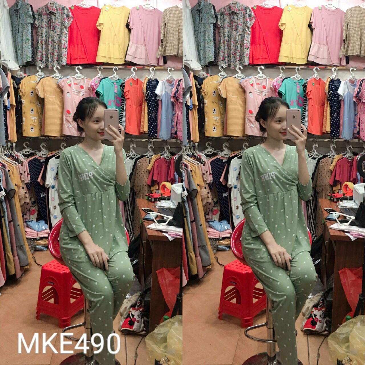 Đồ bộ bầu kết hợp sau sinh chất cotton