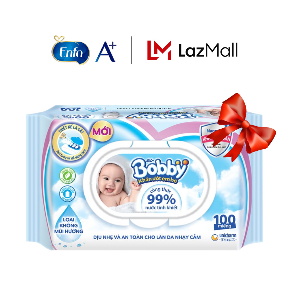 Quà tặng từ Enfa- Khăn ướt Bobby 100 tờ
