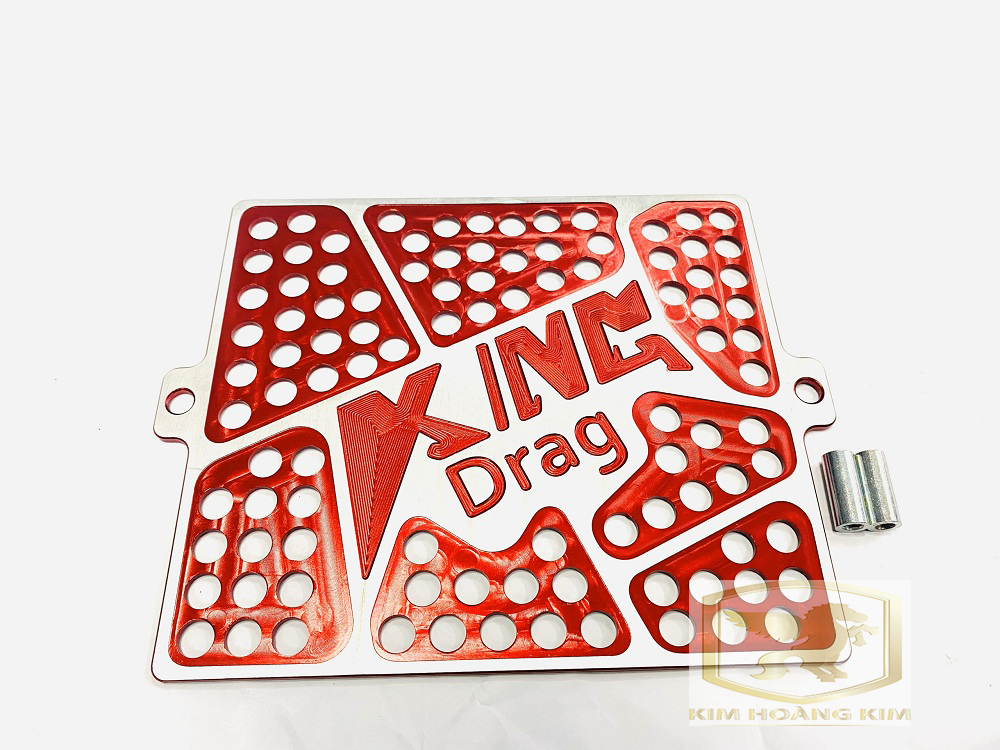 Che két nước Nhôm CNC Kingdrag gắn Raider,Satria...màu Đỏ