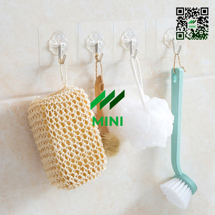 10 cái - Móc dán tường trong suốt siêu dính