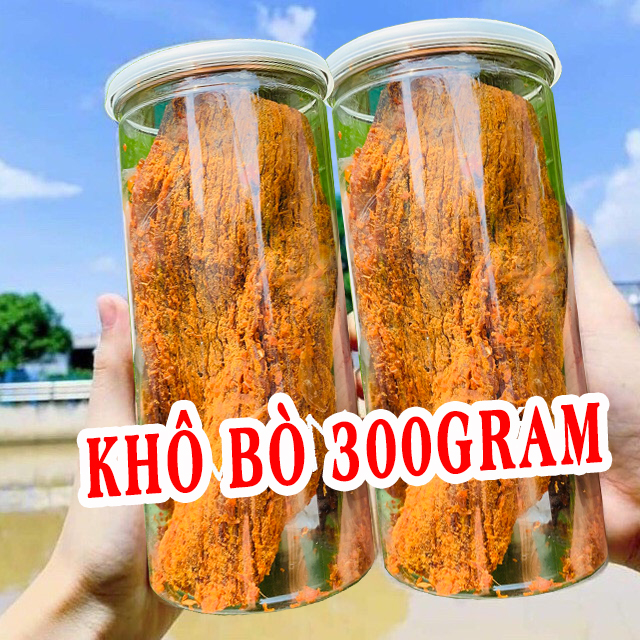 Khô Bò Miếng Mềm Lon pet 300gram Đậm Vị Bò